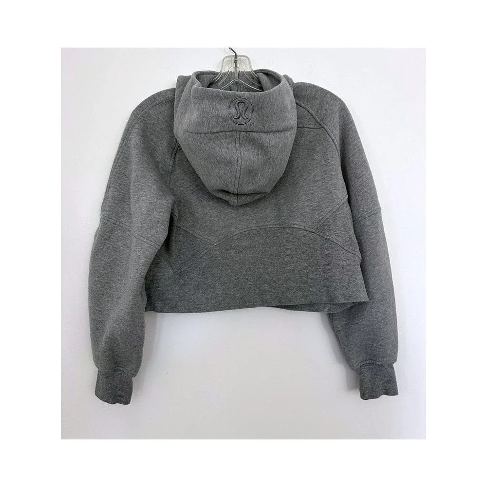 Lululemon Scuba Oversized Hoodie Womens Small Grey 1/2 Zip Pullover Thumbholes - Picture 2 of 6